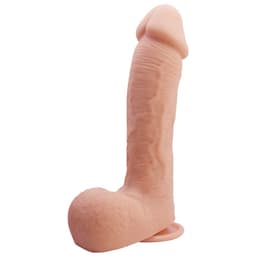 Baile Johnson Dildo im direkten Größenvergleich zur Hand in Produktfotografie