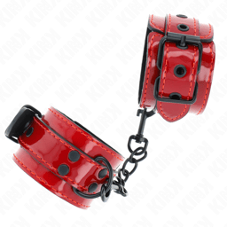 Kink Handgelenkmanschetten Dunkelrot mit Maßen 23 x 5 cm, Größenverhältnis erkennbar