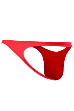 Cut4Men Low Rise Bulge String in Scarlet, Nahaufnahme des elastischen Materials