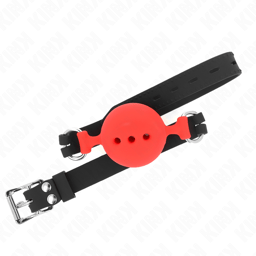 Kink – Ballknebel aus Vollsilikon, Kugel 4 cm – Rot / L (2 cm), Ansicht 13