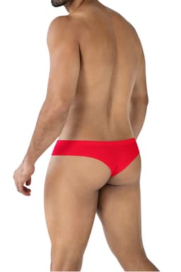 Cut4Men Hybrid Cheeky Brief in Scarlet, Rückenansicht mit Blick auf den Zuschnitt
