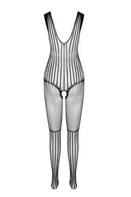 Passion BS 103 Bodystocking aus Netz und Spitze, Detail der Spitze an der Brustpartie