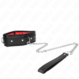 Kink Kunstleder-Halsband Modell 3 mit Polsterung, die gepolsterte Innenseite in der Detailaufnahme