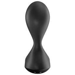 Satisfyer Sweet Seal in Schwarz in der Hand gehalten, Größenverhältnis erkennbar