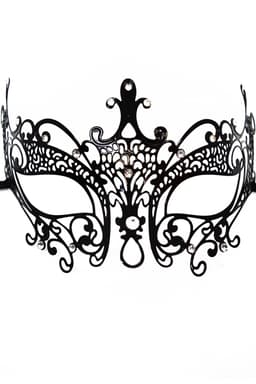 Venezianische Maske BL274621 von Be Lily in Schwarz, komplette Gesamtansicht