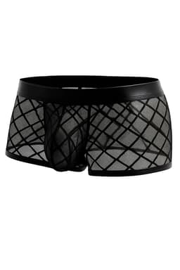 Cut4Men Trunk Shorts, Nahaufnahme des gummierten Logos