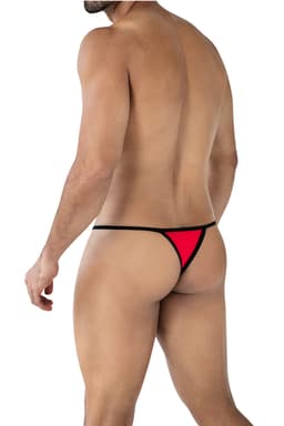 Cut4Men Mini Tanga Kini in Rot, Rückenansicht mit Blick auf den Zuschnitt