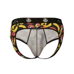 Anais Men Banana Jockstrap-Bikini in Nahaufnahme des Stoffs, scharfe Detailaufnahme