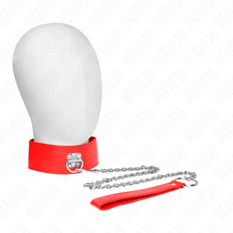 KINK Halsband mit breitem roten Band, Gesamtansicht des Halsbands