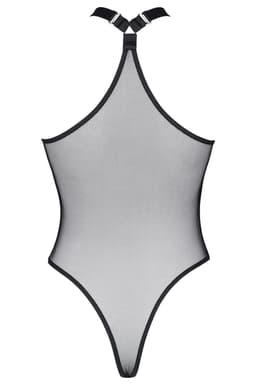 Demoniq LadyX Jimena – Body aus Netzstoff und Spitze, Detailaufnahme des Verschlusses