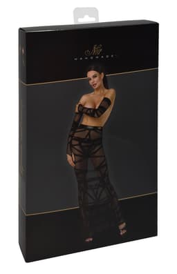 Noir Handmade F360 langer Rock in Schwarz, weitere Nahaufnahme des Materials