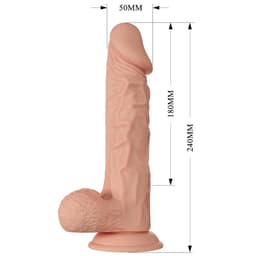 Baile Buraq realistischer Dildo, Rückansicht, freigestellte Studioansicht