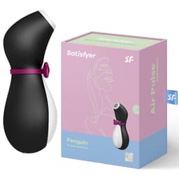 Bedientaste des Satisfyer Pro Penguin im Detail vor neutralem Hintergrund fotografiert