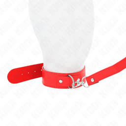 KINK Halsband mit roter Leine, Rückansicht mit Riemenführung
