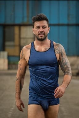 Anais Men Naval Herren-T-Shirt, Detailaufnahme des Ausschnitts