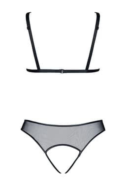 Demoniq Pola Dessous-Set in schwarz, Detailansicht des Verschlusses