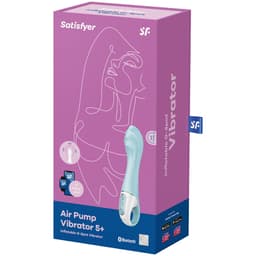 Verpackung des Satisfyer Air Pump Vibrator 5+, mit Fokus auf die Materialoberfläche