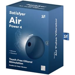 Verpackung des Satisfyer Air Power 4 Druckwellenvibrators in Blau