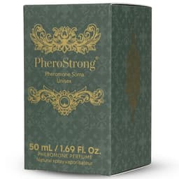 Verpackung des PheroStrong Soma Unisex-Pheromonparfums mit 50 ml Inhalt von vorn