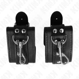 Verpackung der Kink Handgelenkfesseln in Schwarz, Handgelenkfesseln der Kink BDSM-Serie im Karton