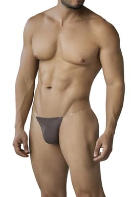 Cut4Men Seamless Kini Brief Slip in Mokka, Gesamtansicht von vorne auf weißem Hintergrund