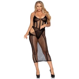 Leg Avenue Set aus Netz-Body und Rock, Rückansicht des Sets im Detail