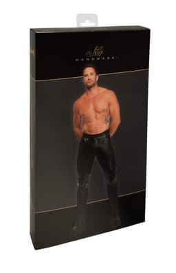 Noir Handmade Rogue Herrenhose am Körper getragen, seitliche Ansicht