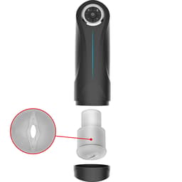 Jamyjob Milker auf einer glatten Fläche mit Saugnapf befestigt
