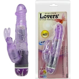 Baile Multispeed-Vibrator in Flieder im Größenvergleich in scharfer Nahaufnahme