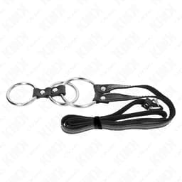 Verpackung des Kink Penisring-Sets aus Metall und Leder mit Produktabbildung