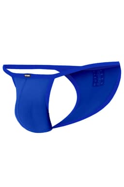 Cut4Men Tanga Kini Netz Slip in Blau, Rückansicht mit erkennbaren Schnittdetails
