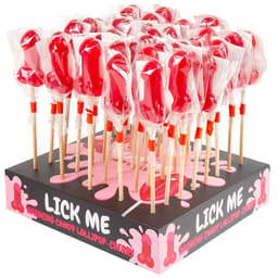 Secretplay Cherry Candy Penis Lollipop, Nahaufnahme eines einzelnen Lutschers