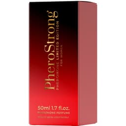 Verpackung des PheroStrong Limited Edition Pheromon-Parfums für Frauen mit Angabe des Inhalts