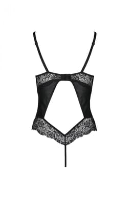Passion Body in Schwarz, Rückansicht komplett am Körper, Blick auf Schnitt und Passform