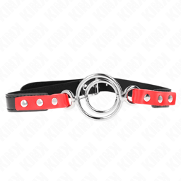Kink Knebel mit mehreren O-Ringen in Rot, Ring in der Detailaufnahme