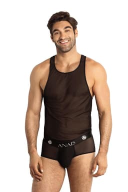 Anais for Men Tank Top in Schwarz, komplette Gesamtansicht von vorne