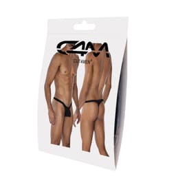Cut4Men Low-Rise-String mit Bulge-Effekt in Schwarz, am Körper getragen fotografiert