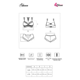 Livco Corsetti Palmenom Dessous-Set in Schwarz, Detailaufnahme der verstellbaren Träger