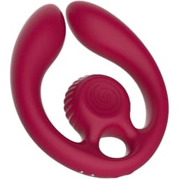 Snail Vibe Gizi Duo Paarstimulator aus Silikon in Burgund, Gesamtansicht