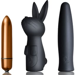 Rocks-Off Dark Desire Silhouette Vibrator, Gesamtansicht mit Etui