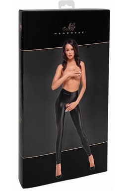 Noir Handmade Wetlook-Leggings, Nahaufnahme des glänzenden Materials
