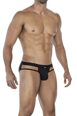 Cut4Men Jockstrap aus Mikrofaser in Schwarz, Gesamtansicht von vorne