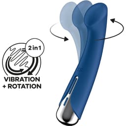 Verpackung des Satisfyer Spinning G-Spot 1 Vibrators in natürlichem Licht fotografiert