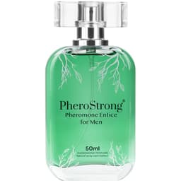 PheroStrong Entice Pheromon-Parfum für Männer, Flakon von der Seite mit Sprühkopf