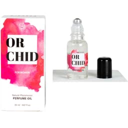 SecretPlay Orchideen-Parfümöl 20 ml neben der Verpackung mit Angaben zum Duft