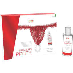 Intt Brazilian Panty Black – Perlenhöschen mit Erdbeer-Gleitgel, 50 ml – Rot, Ansicht 6