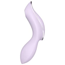 Satisfyer Curvy Trinity 2 Druckwellenvibrator aus Silikon seitlich mit spitz zulaufendem G-Punkt-Schaft im Detail