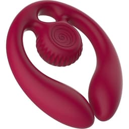 Snail Vibe Gizi Duo in Burgund, Seitenansicht der flexiblen Doppelform