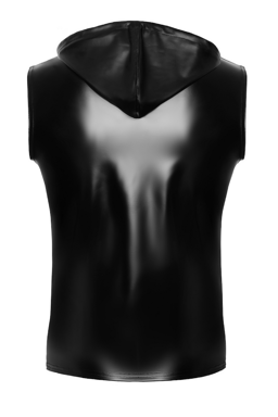 Noir Handmade Men Chaos Kapuzenshirt, Nahaufnahme des Wetlook-Materials