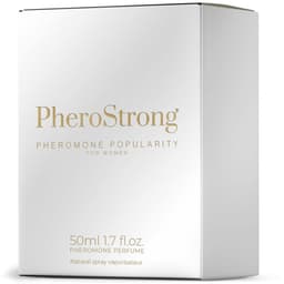 Verpackung des PheroStrong Popularity Pheromon-Parfums für Frauen mit Angabe des Inhalts